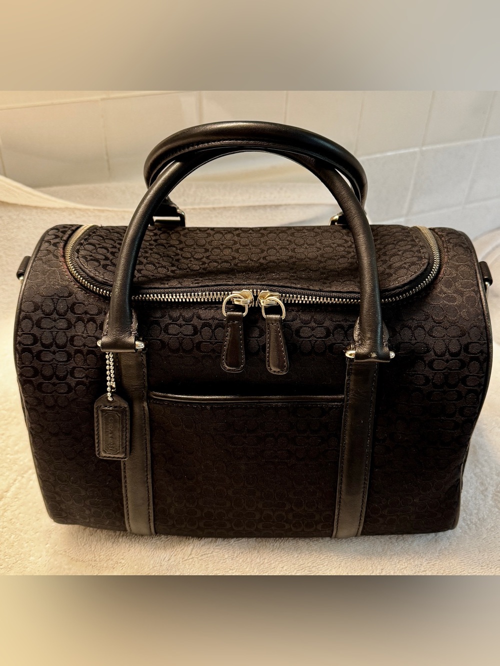 Coach Signature Mini Boston Travel Bag Black